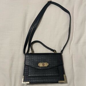 Aldo black crocodile print purse